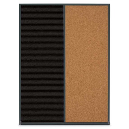 United Visual Products Single Door Radius Plus Corkboard, 18"X UV8000PLUS-GOLD-CORK
